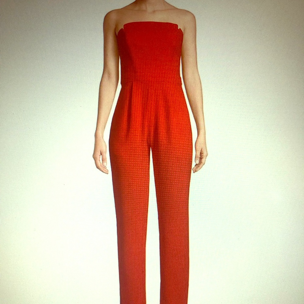 Jill Jill Stuart Red Strapless Jumpsuit NWT